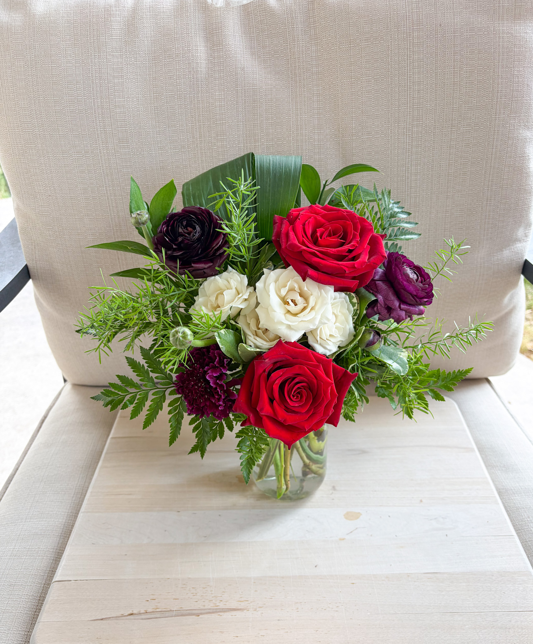SOLD Red Rose Arrangement