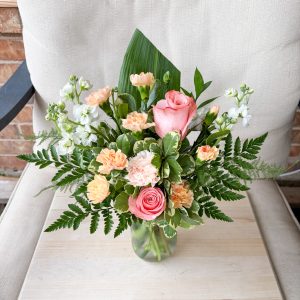 SOLD Peach & White & Pale Orange Arrangement