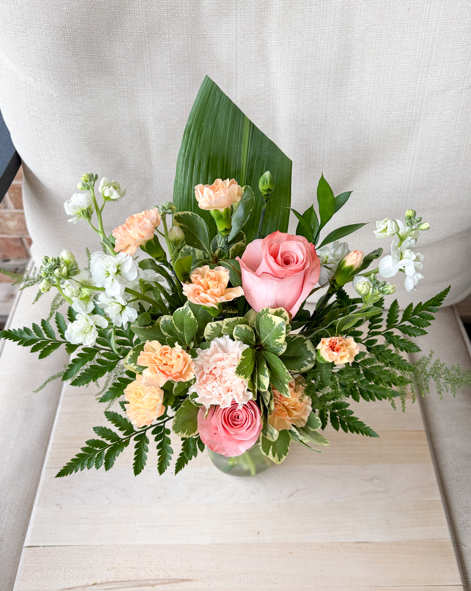 SOLD Peach & White & Pale Orange Arrangement - Image 3