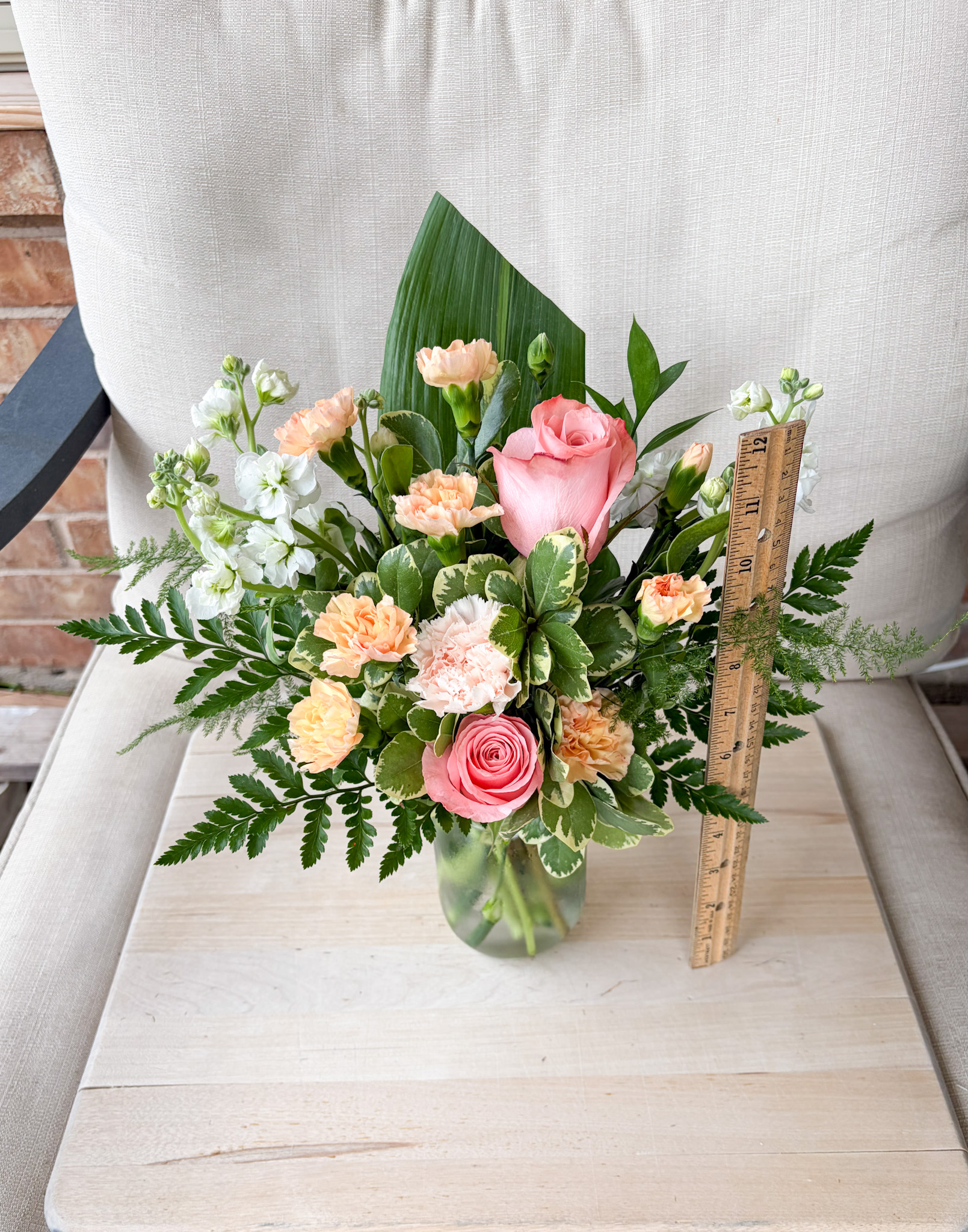 SOLD Peach & White & Pale Orange Arrangement - Image 4