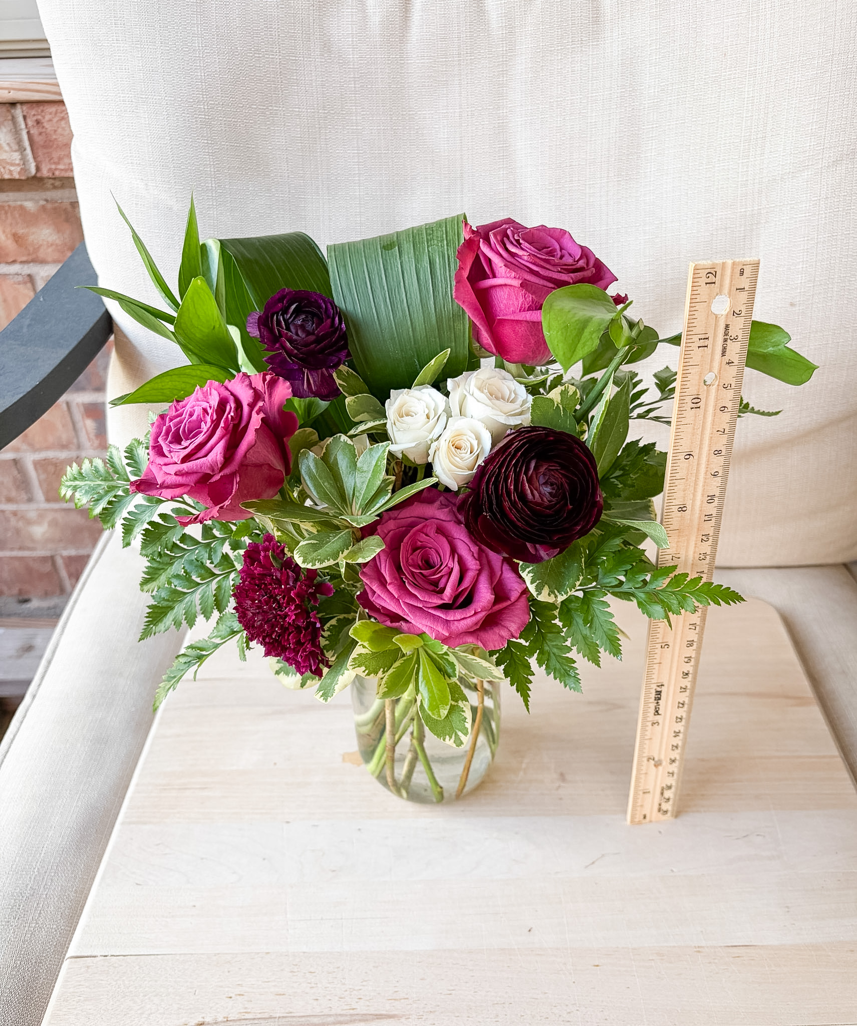 SOLD BUT MAY HAVE ENOUGH TO MAKE ONE MORE Jewel Tone with White Accent Small Arrangement - Image 4