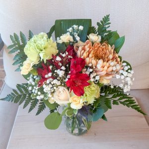 SOLD Fall Arrangement - Cream, Burgundy, Copper