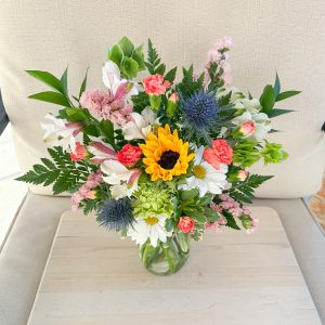 Mixed Flowers With Sunflower Arrangement